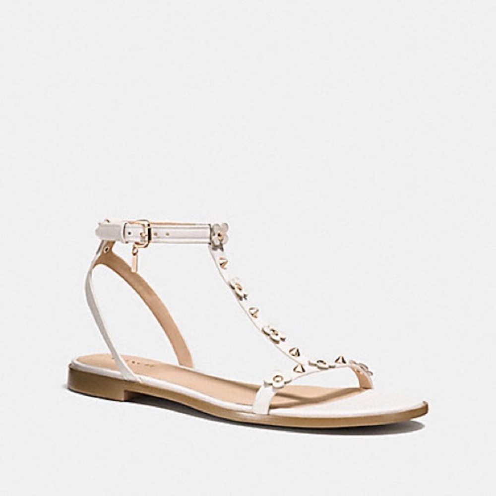 NWT COACH Henriette Floral Rivets Flats Q8309